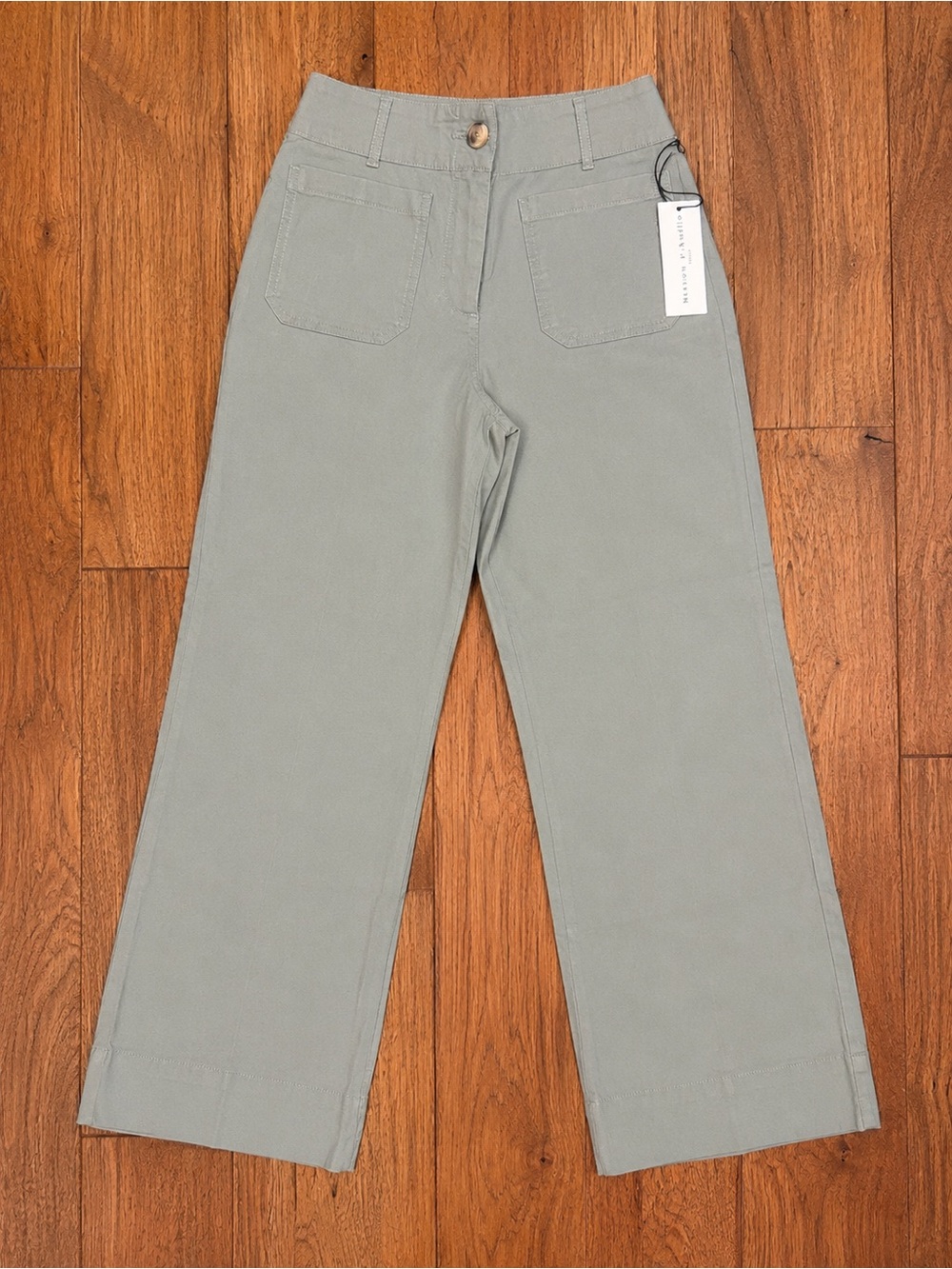 Maison d’Amélie Paris NWT Sage Wide Leg Cropped Pants Culottes High Rise US 2